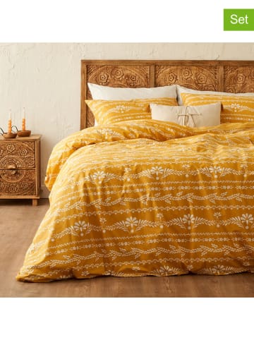 BELLA MAISON 3-delige renforcé beddengoedset "Blessing" mosterdgeel
