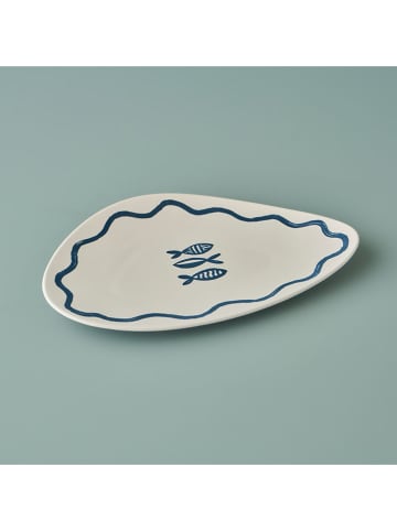BELLA MAISON Servierplatte "Marine" in Weiß/ Blau
