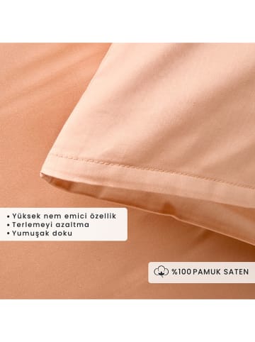 BELLA MAISON 2er-Set: Satin-Kissenhüllen "Supreme" in Lachs - (L)50 x (B)70 cm