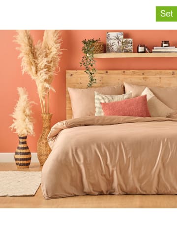 BELLA MAISON 3tlg. Satin-Bettwäscheset "Supreme" in Taupe