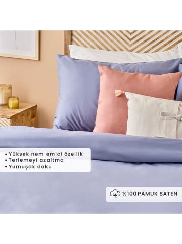 BELLA MAISON 3tlg. Satin-Bettwäscheset "Supreme" in Blau