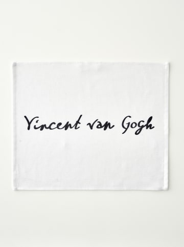 BELLA MAISON 2-delige set: theedoeken "Van Gogh" wit/turquoise - (L)50 x (B)40 cm