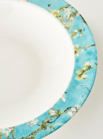 BELLA MAISON Soepbord "Van Gogh" wit/turquoise - Ø 21 cm