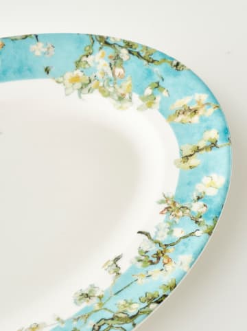 BELLA MAISON Serveerbord "Van Gogh" wit/turquoise - Ø 25 cm