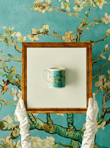 BELLA MAISON Kop "Van Gogh" tuquoise/wit - 390 ml