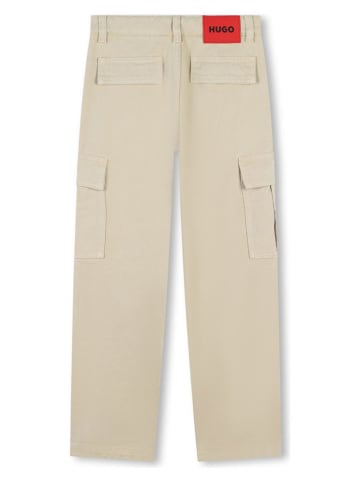 HUGO Bojówki w kolorze beżowym