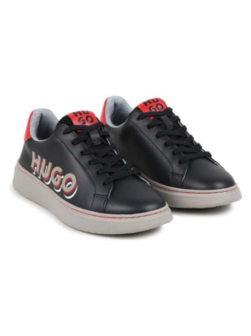 HUGO Leder-Sneakers in Schwarz