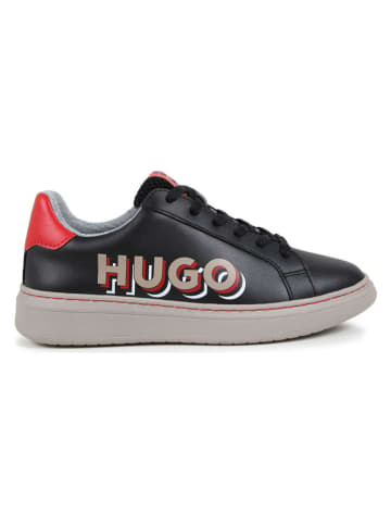 HUGO Leren sneakers zwart