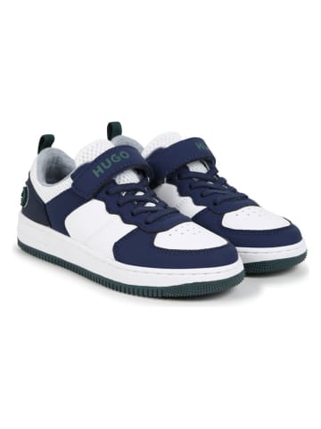 HUGO Sneakers in Weiß/ Dunkelblau