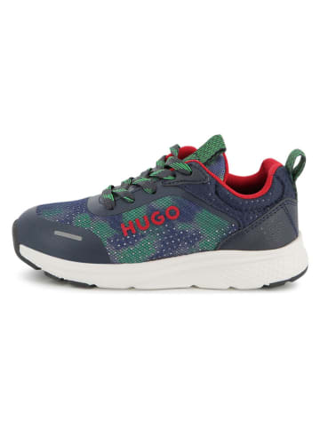 HUGO Sneakers in Dunkelblau/ Grün