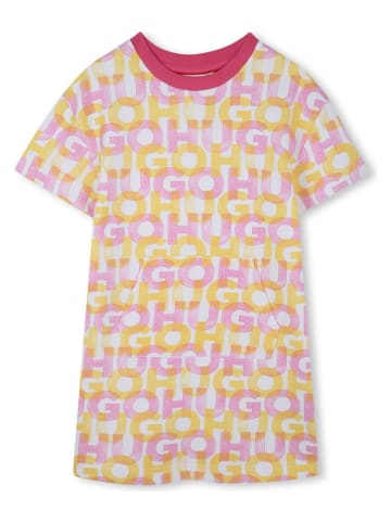 HUGO Sukienka w kolorze biało-różowym