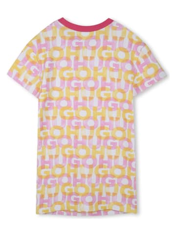 HUGO Sukienka w kolorze biało-różowym