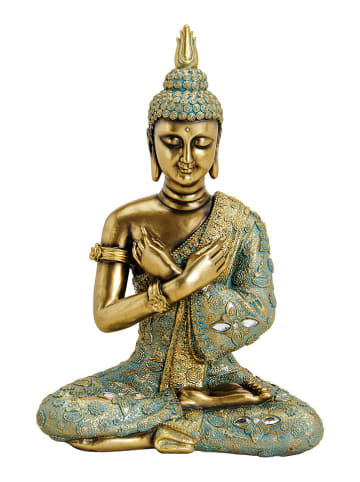 G. Wurm Decoratief figuur "Buddha" goudkleurig - (B)24 x (H)35 x (D)14 cm