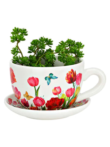 G. Wurm Doniczka "Flower" ze wzorem - 20 x 12 x 15 cm