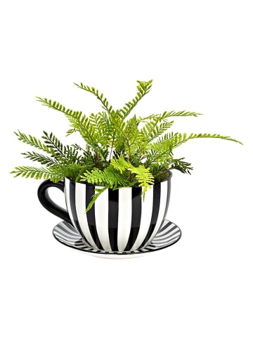 G. Wurm Doniczka "Striped" w kolorze czarno-białym - 34 x 16 x 28 cm