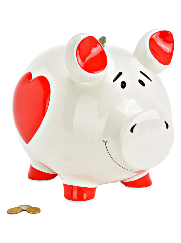 G. Wurm Skarbonka "Piggy" w kolorze biało-czerwonym - 30 x 25 x 25 cm