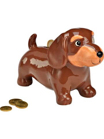 G. Wurm Spardose "Hund" in Braun - (B)18 x (H)13 x (T)9 cm