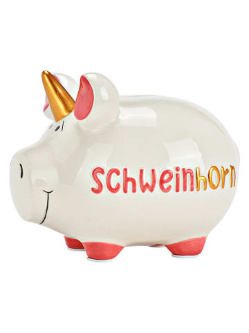 G. Wurm Spardose "Piggy" in Rosa/ Gold/ Weiß - (B)17 x (H)15 x (T)15 cm