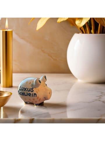 G. Wurm Spardose "Luxury pig" in Weiß/ Gelb/ Schwarz - (B)17 x (H)15 x (T)15 cm