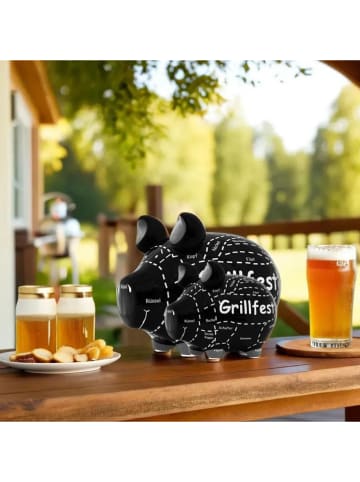 G. Wurm Spardose "Barbecue" in Schwarz - (B)17 x (H)15 x (T)15 cm