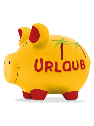 G. Wurm Spardose "Vacation" in Gelb/ Rot - (B)17 x (H)15 x (T)15 cm