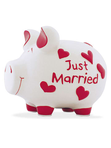 G. Wurm Skarbonka "Just Married" w kolorze czerwono-białym - 17 x 15 x 15 cm