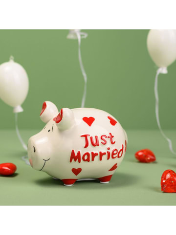 G. Wurm Skarbonka "Just Married" w kolorze czerwono-białym - 17 x 15 x 15 cm