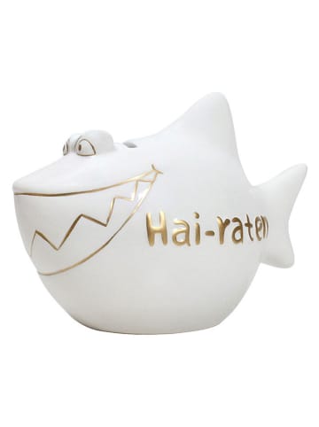 G. Wurm Spaarpot "Shark" wit - (B)28 x (H)21 x (D)17 cm