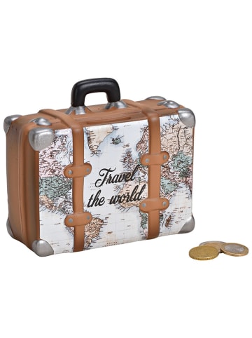 G. Wurm Skarbonka "Suitcase" w kolorze jasnobrązowym - 14 x 13 x 6 cm