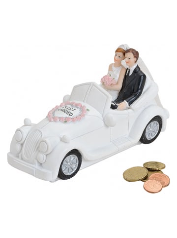 G. Wurm Spaarpot "Trouwauto" wit - (B)16 x (H)9 x (D)7 cm