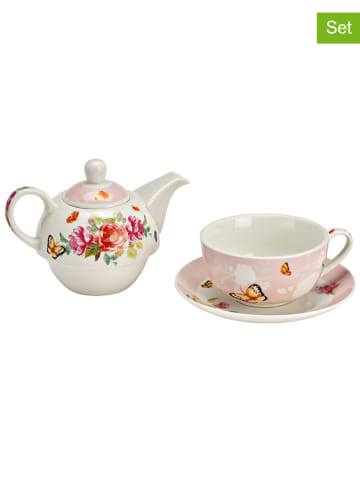 G. Wurm 3-częściowy zestaw "Roses" ze wzorem do herbaty