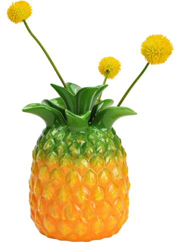 G. Wurm Vaas "Ananas" geel/groen - (B)15 x (H)21 x (D)15 cm