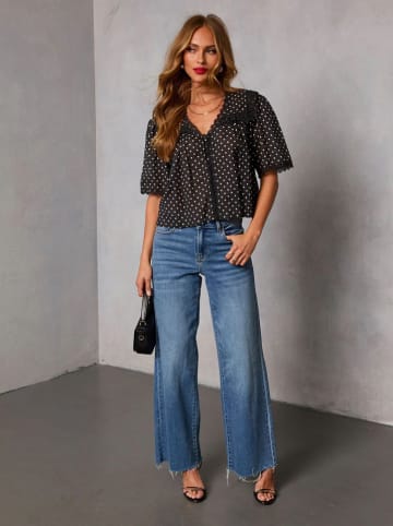 Milan Kiss Bluse in Schwarz/ Weiß