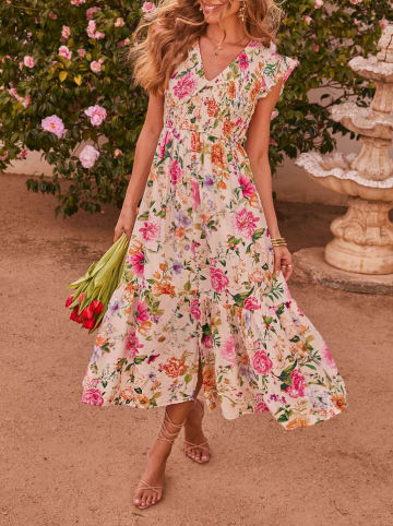 Milan Kiss Jurk crème/roze