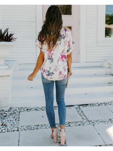 Milan Kiss Bluse in Weiß/ Pink
