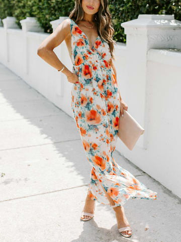 Milan Kiss Kleid in Weiß/ Orange/ Grün