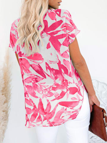 Milan Kiss Bluse in Weiß/ Pink