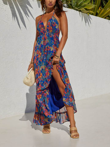 Milan Kiss Kleid in Blau/ Rot