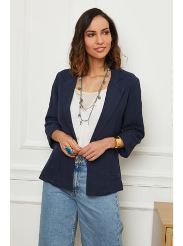 Le Monde du Lin Leinen-Blazer in Dunkelblau