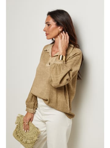 Le Monde du Lin Bluse in Beige