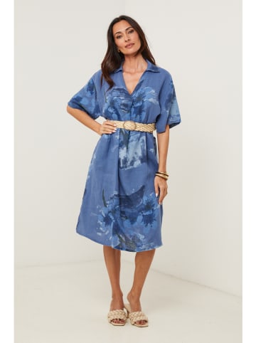 Le Monde du Lin Linnen jurk blauw