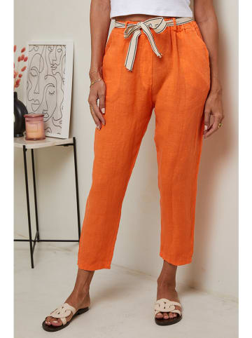 Le Monde du Lin Linnen broek oranje