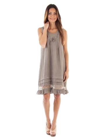 Toutes en lin Leinen-Kleid in Taupe