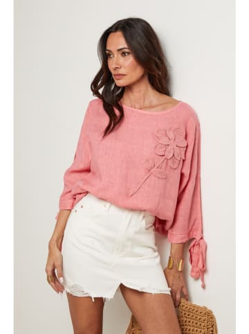 Le Monde du Lin Linnen blouse lichtroze