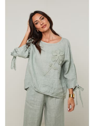 Le Monde du Lin Linnen blouse mintgroen