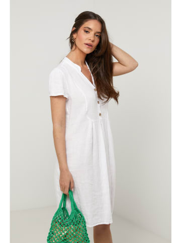 Le Monde du Lin Leinen-Kleid in Weiß