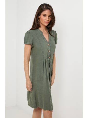 Le Monde du Lin Leinen-Kleid in Grün