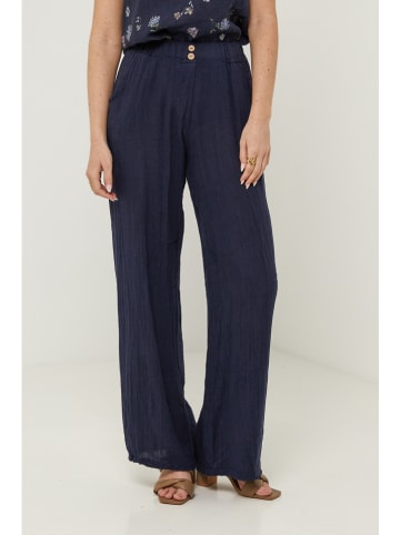 Le Monde du Lin Linnen broek donkerblauw