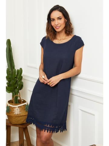 Le Monde du Lin Leinen-Kleid in Dunkelblau