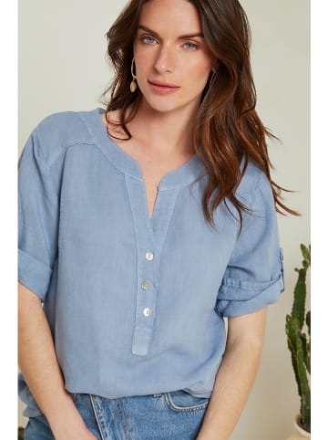 Le Monde du Lin Leinen-Bluse in Blau